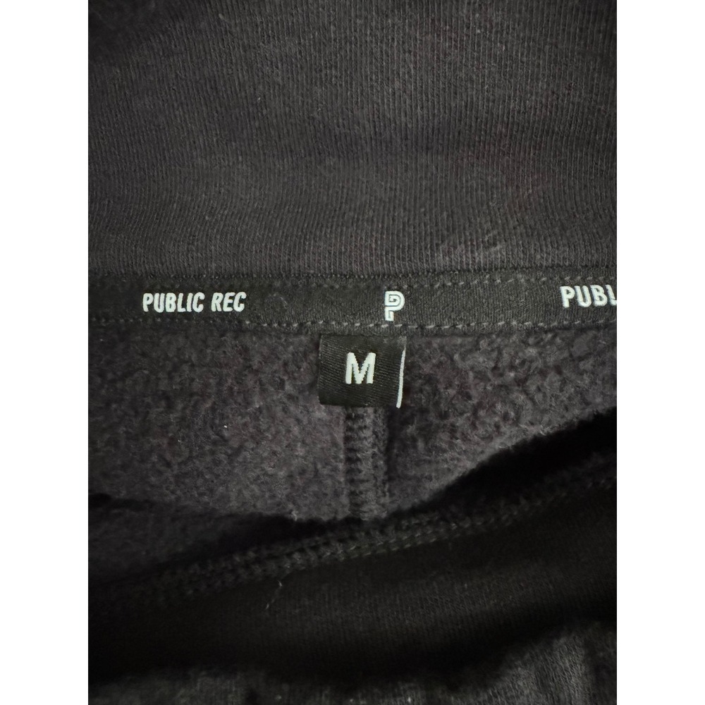 Public Rec Lux Fleece Pullover Sweatshirt Black Funnel Neck Pima Cotton Medium - Picture 9 of 11
